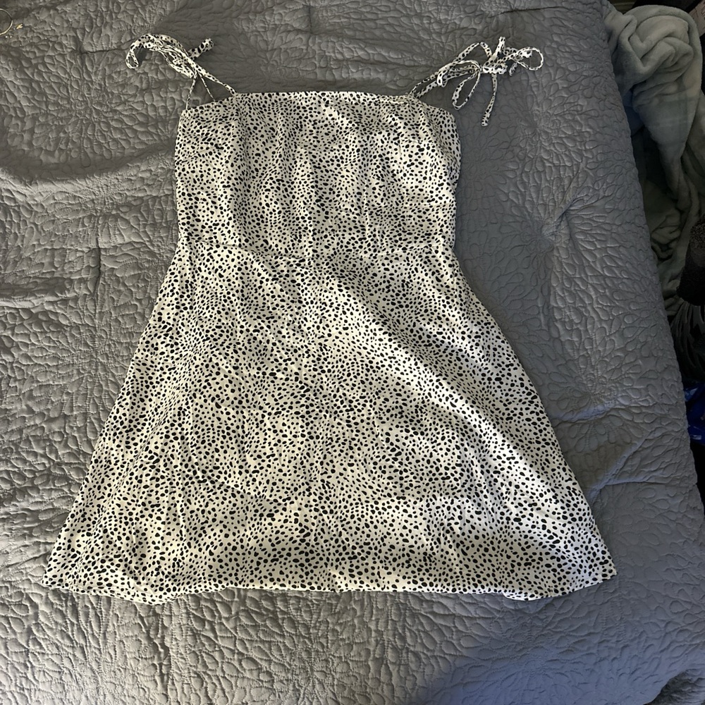 SHEIN Black and White Sleeveless Spaghetti Strap Sundress